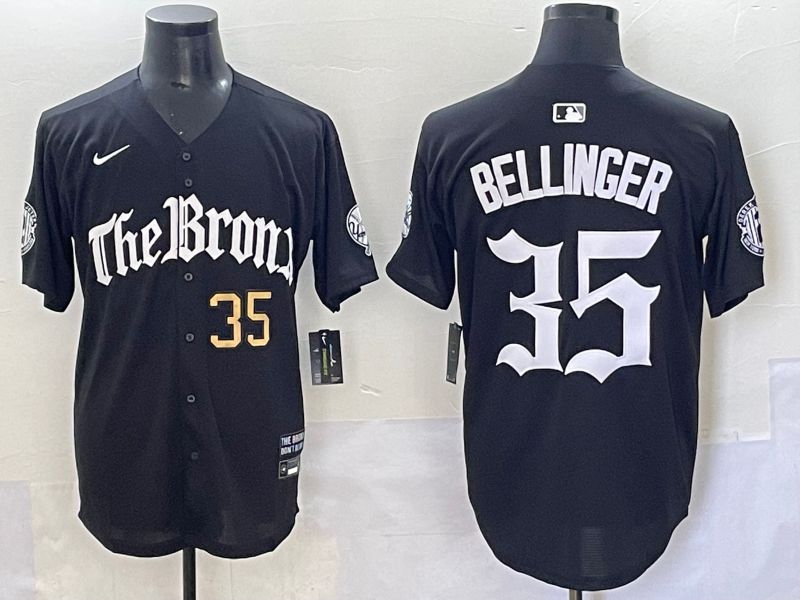 Men 2025 New York Yankees #35 Bellinger Black Five generations Joint Name Nike MLB Jersey style 2